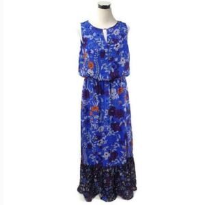 Chico’s Women Purple Floral Print Sleeveless Maxi Dress Size 6